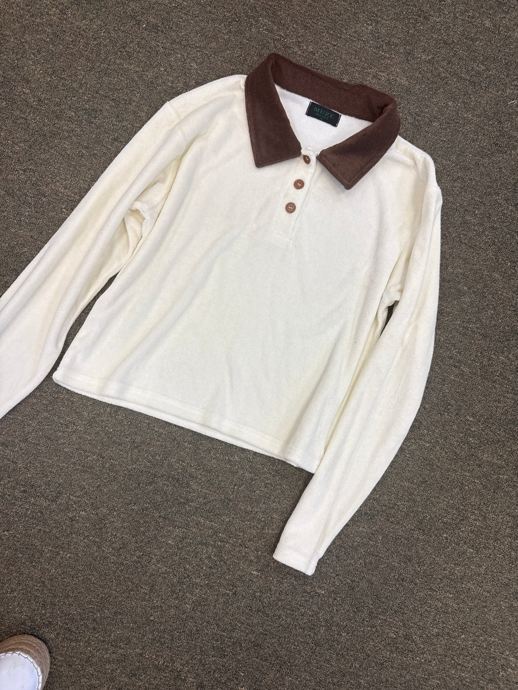 Cream Terry long sleeve