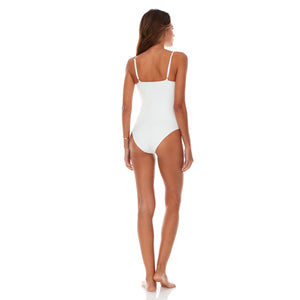 White one piece bathing suit