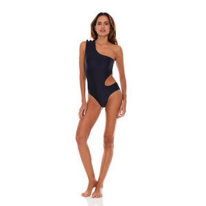 Navy one piece bathing suit